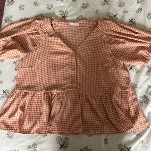 LC Lauren Conrad Orange Blouse with Elegant Design